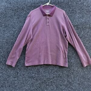 Men’s UNTUCKit Polo Shirt Maroon Golf Casual Long Sleeve Shirt Size Large🔥